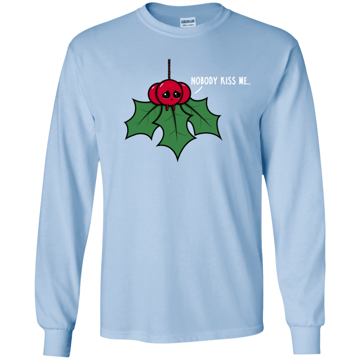 T-Shirts Light Blue / S Nobody Kiss Me Men's Long Sleeve T-Shirt