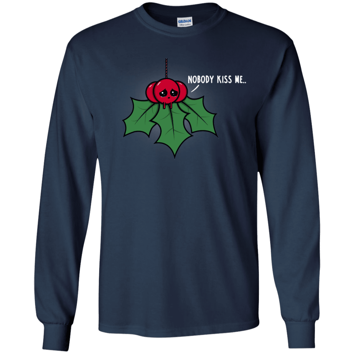 T-Shirts Navy / S Nobody Kiss Me Men's Long Sleeve T-Shirt