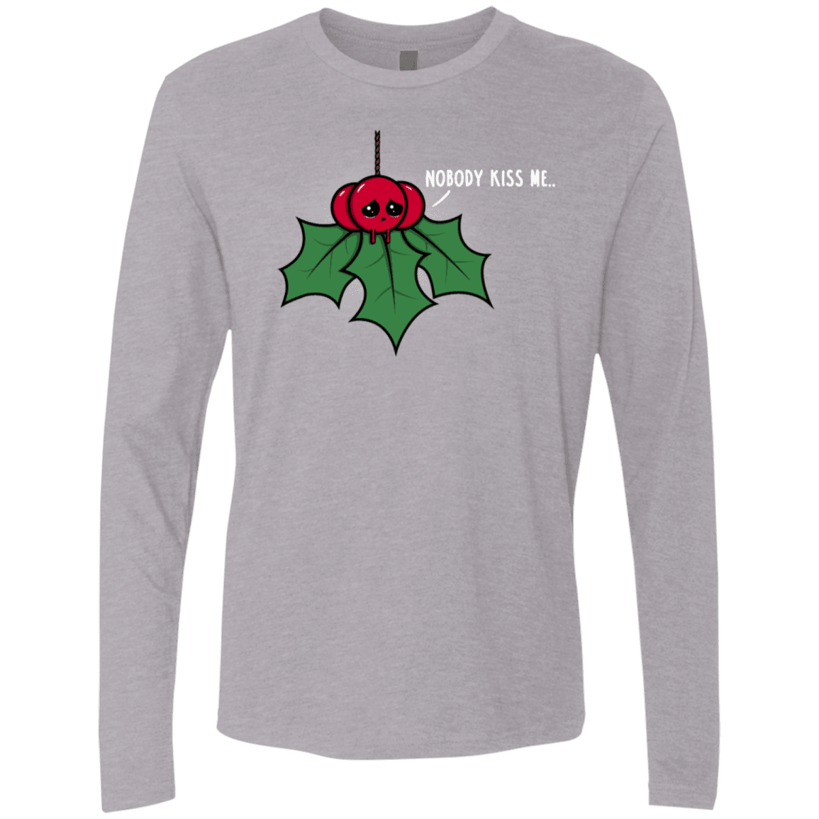 T-Shirts Heather Grey / S Nobody Kiss Me Men's Premium Long Sleeve