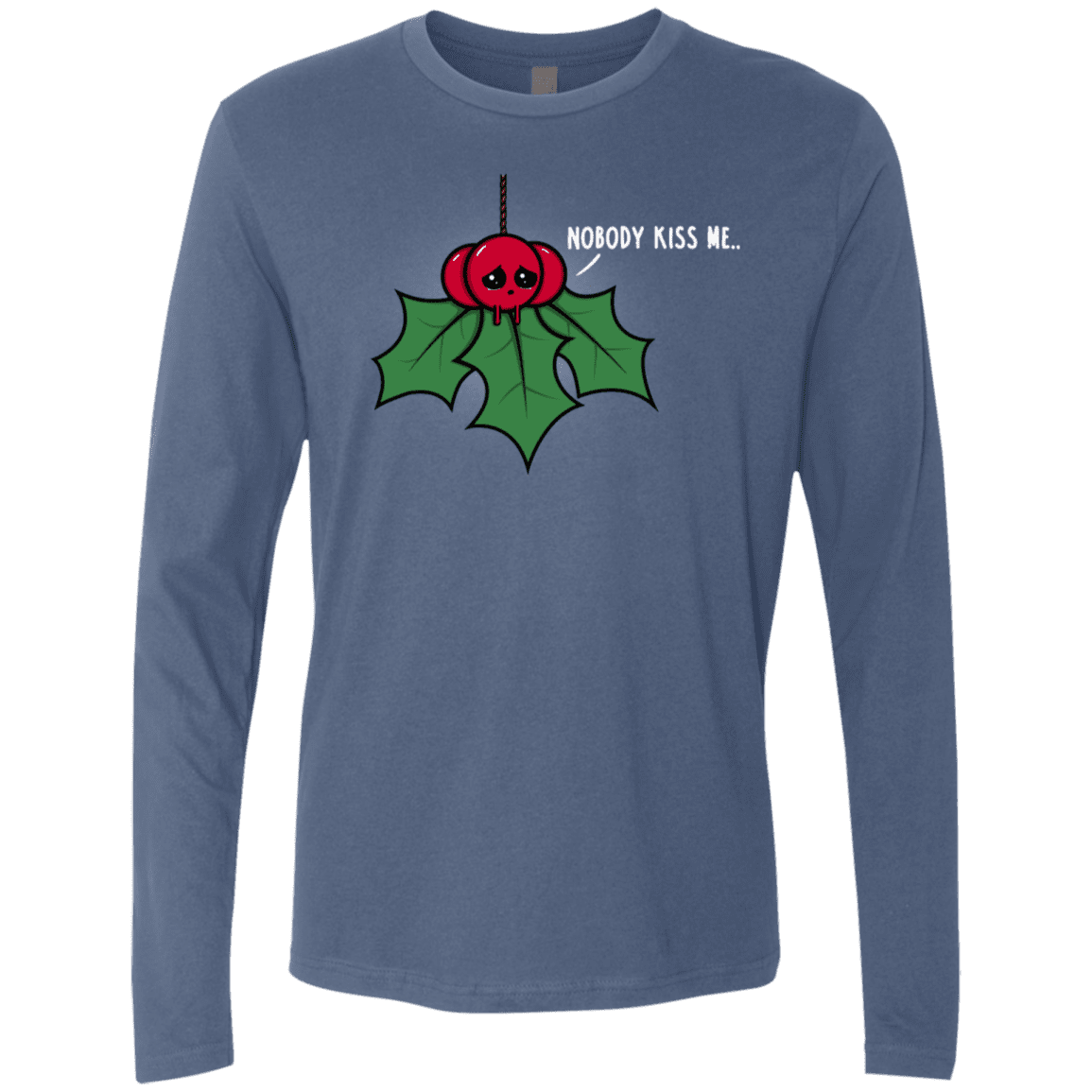 T-Shirts Indigo / S Nobody Kiss Me Men's Premium Long Sleeve