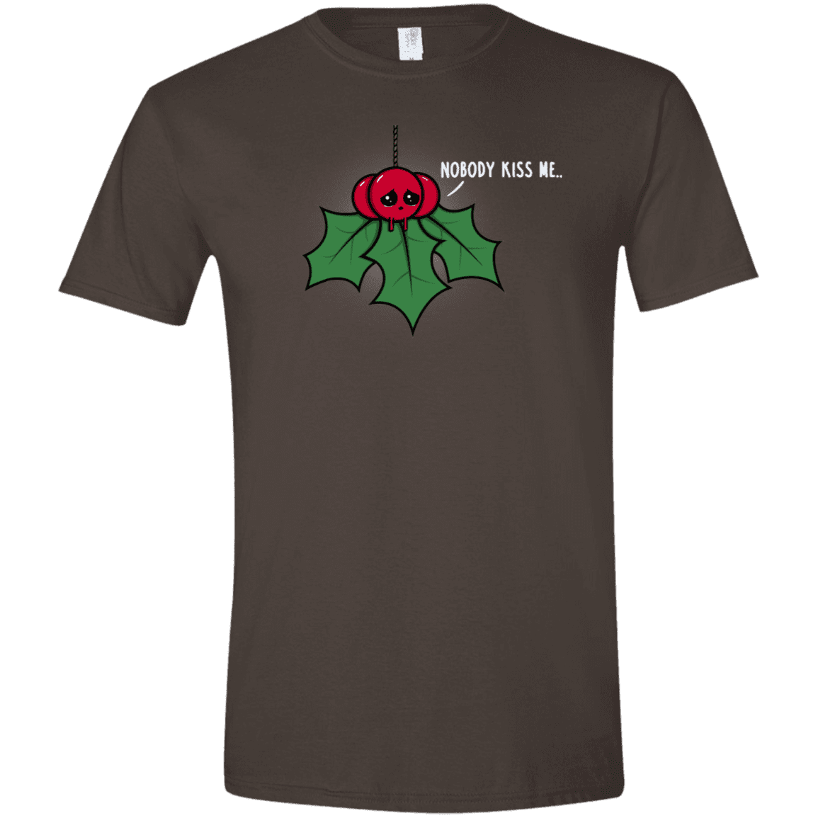 T-Shirts Dark Chocolate / S Nobody Kiss Me Men's Semi-Fitted Softstyle