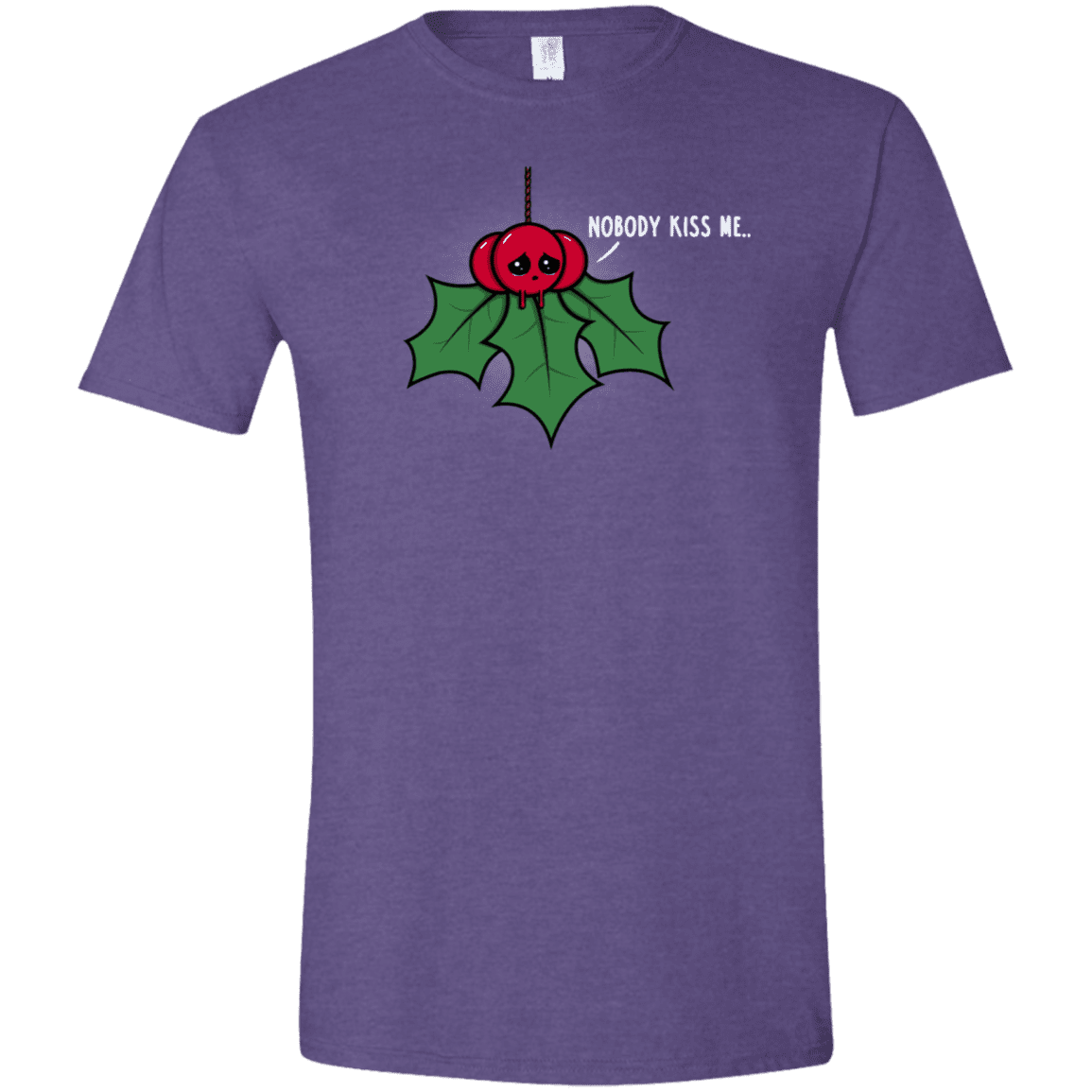 T-Shirts Heather Purple / S Nobody Kiss Me Men's Semi-Fitted Softstyle