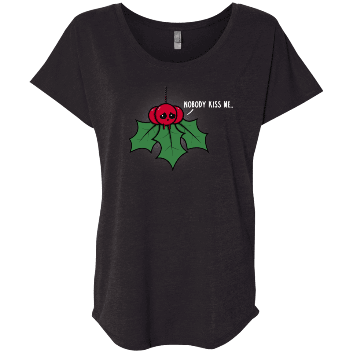 T-Shirts Vintage Black / X-Small Nobody Kiss Me Triblend Dolman Sleeve