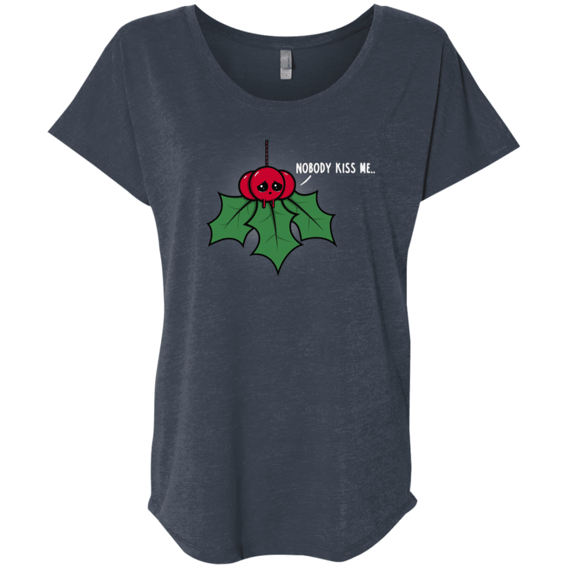 T-Shirts Vintage Navy / X-Small Nobody Kiss Me Triblend Dolman Sleeve