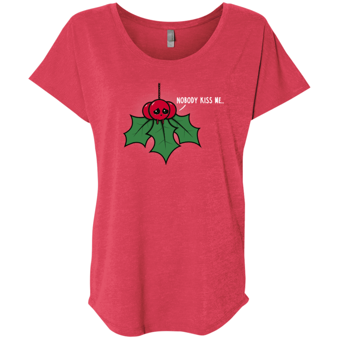 T-Shirts Vintage Red / X-Small Nobody Kiss Me Triblend Dolman Sleeve