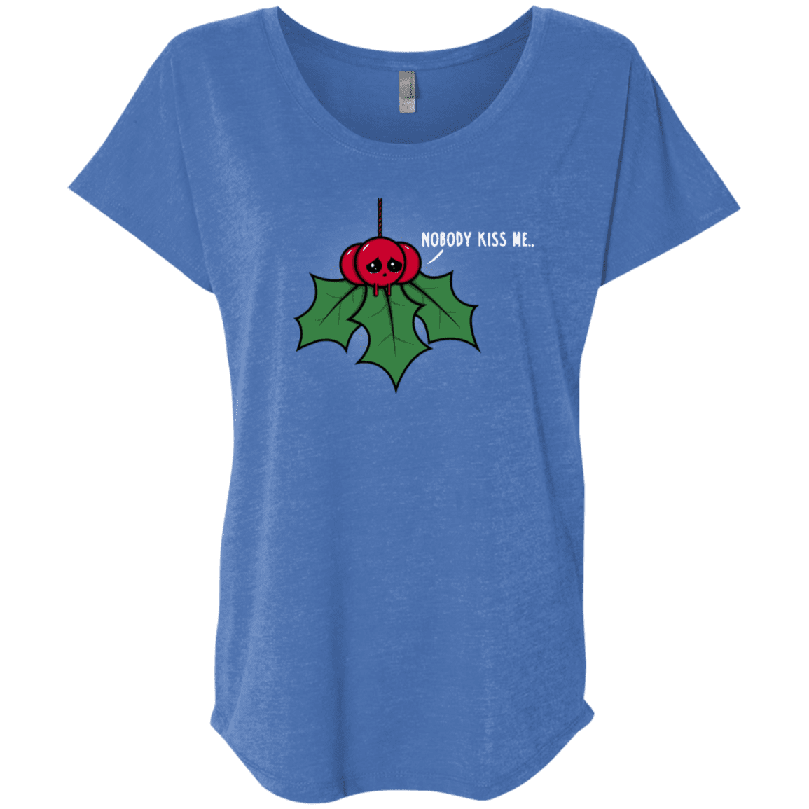 T-Shirts Vintage Royal / X-Small Nobody Kiss Me Triblend Dolman Sleeve