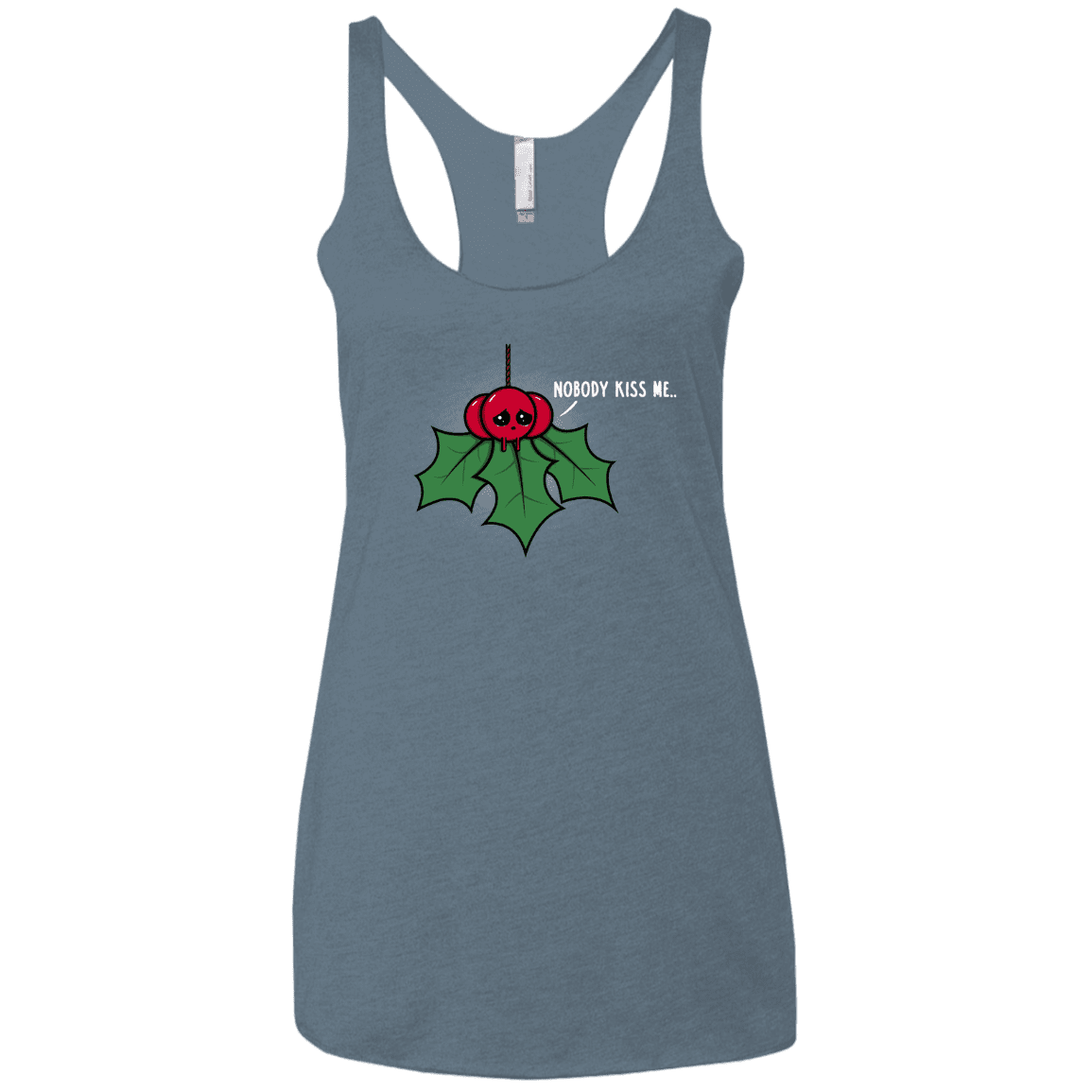 T-Shirts Indigo / X-Small Nobody Kiss Me Women's Triblend Racerback Tank