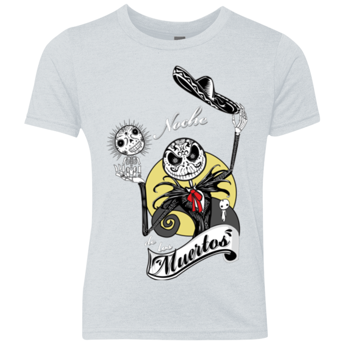 T-Shirts Heather White / YXS Noche de los Muertos Youth Triblend T-Shirt