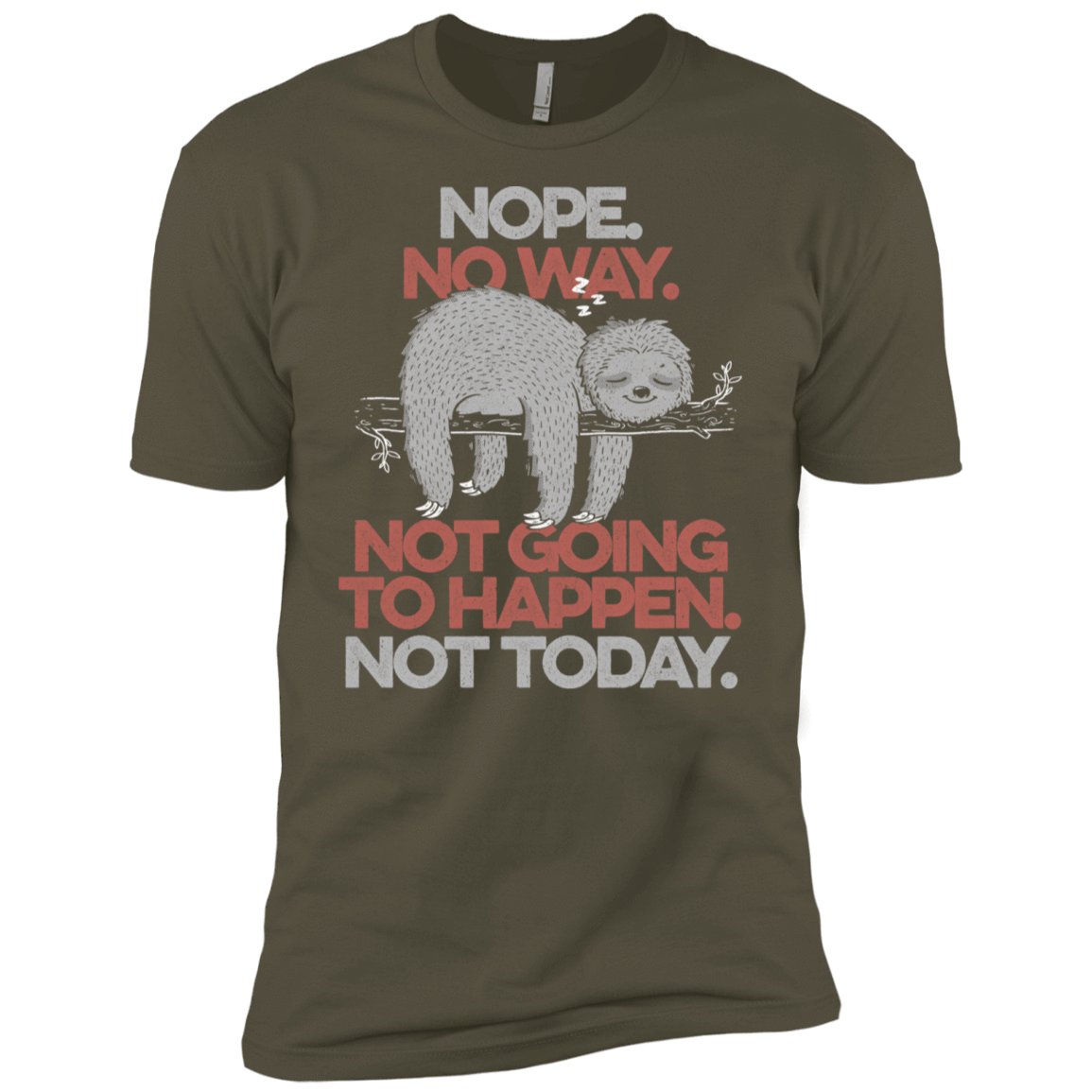T-Shirts Military Green / X-Small Nope No Way Men's Premium T-Shirt