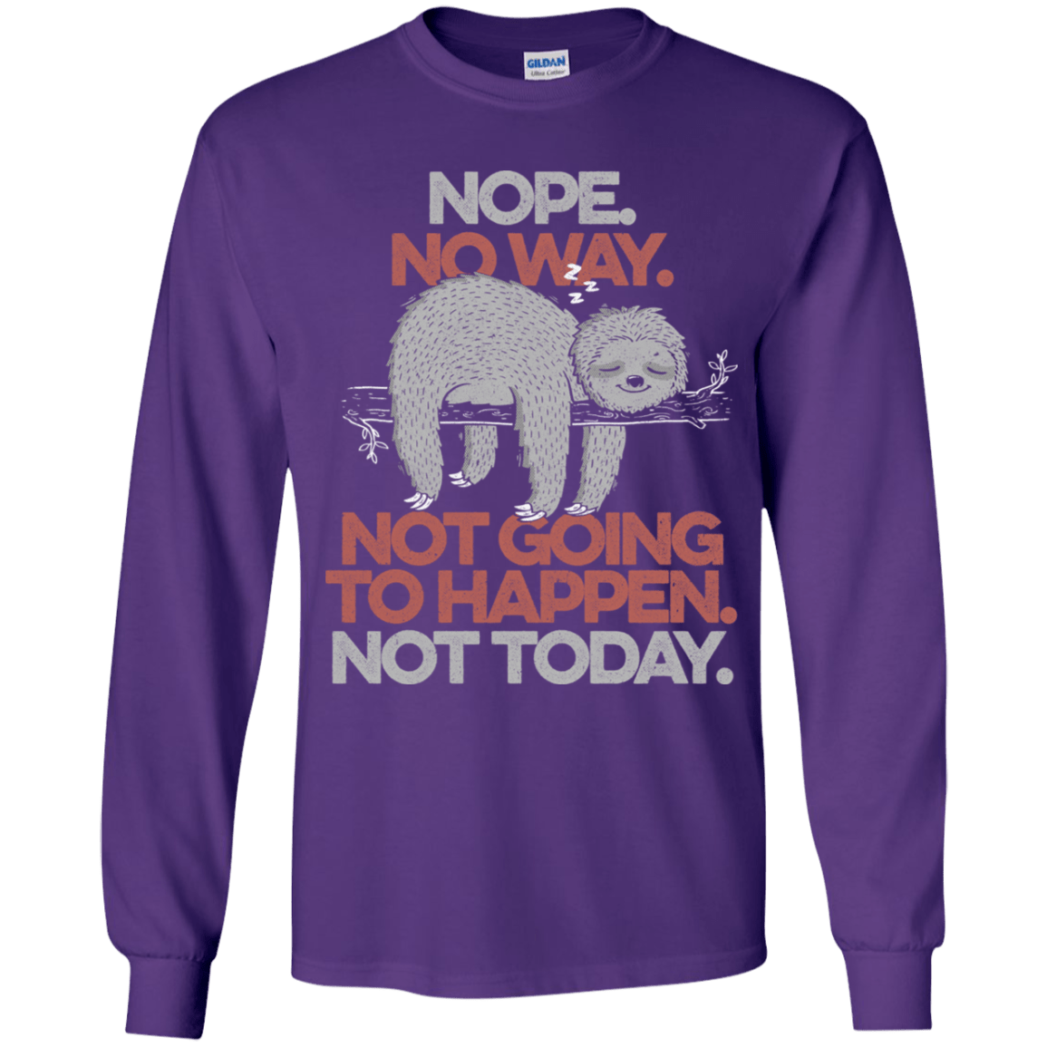 T-Shirts Purple / YS Nope No Way Youth Long Sleeve T-Shirt