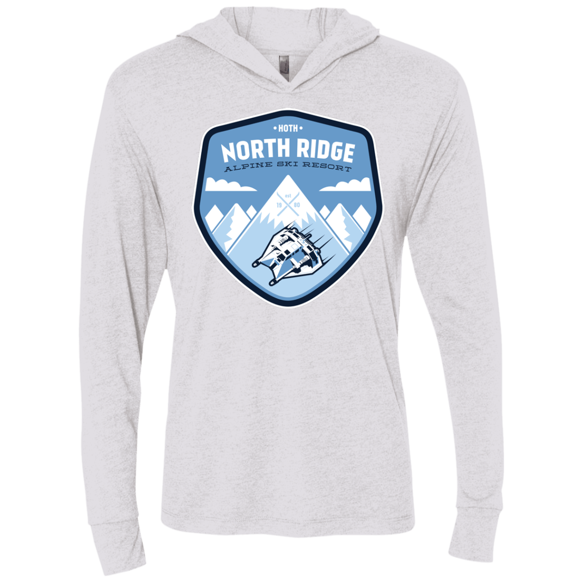 T-Shirts Heather White / X-Small North Ridge Ski Resort Triblend Long Sleeve Hoodie Tee