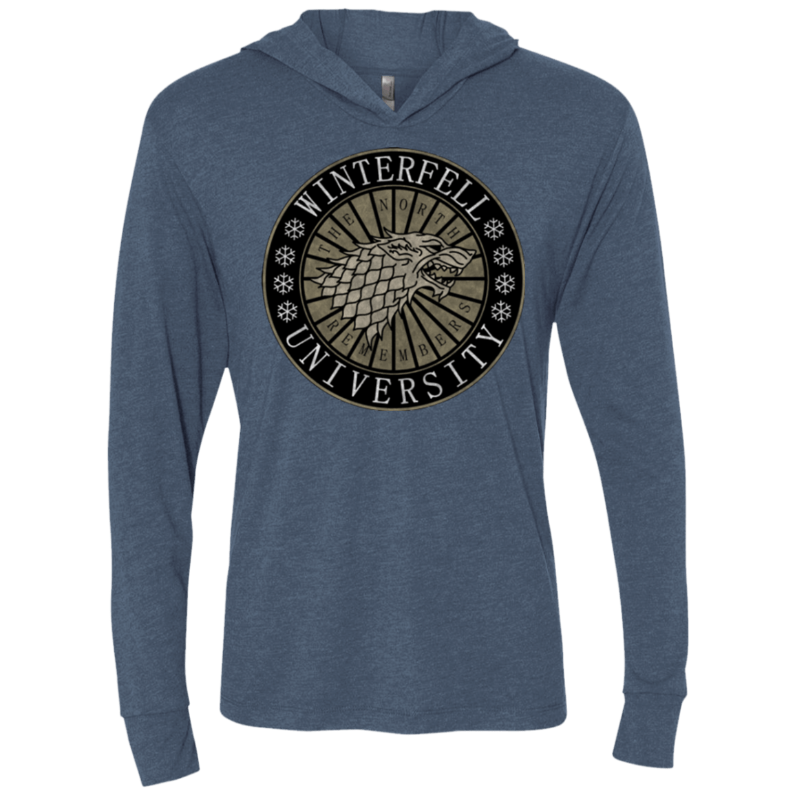T-Shirts Indigo / X-Small North university Triblend Long Sleeve Hoodie Tee