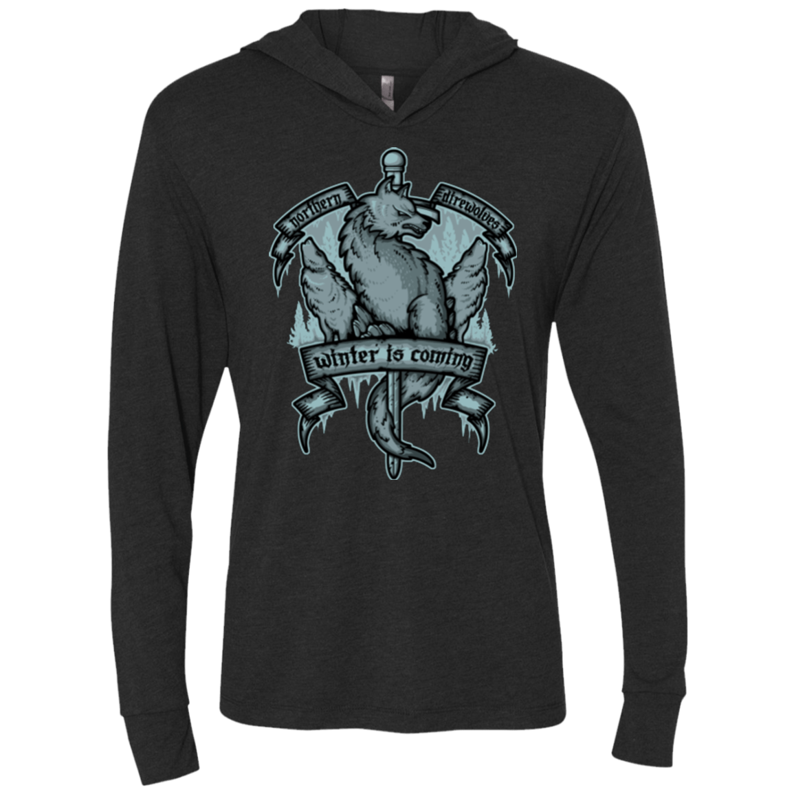 Northern Direwolves Triblend Long Sleeve Hoodie Tee