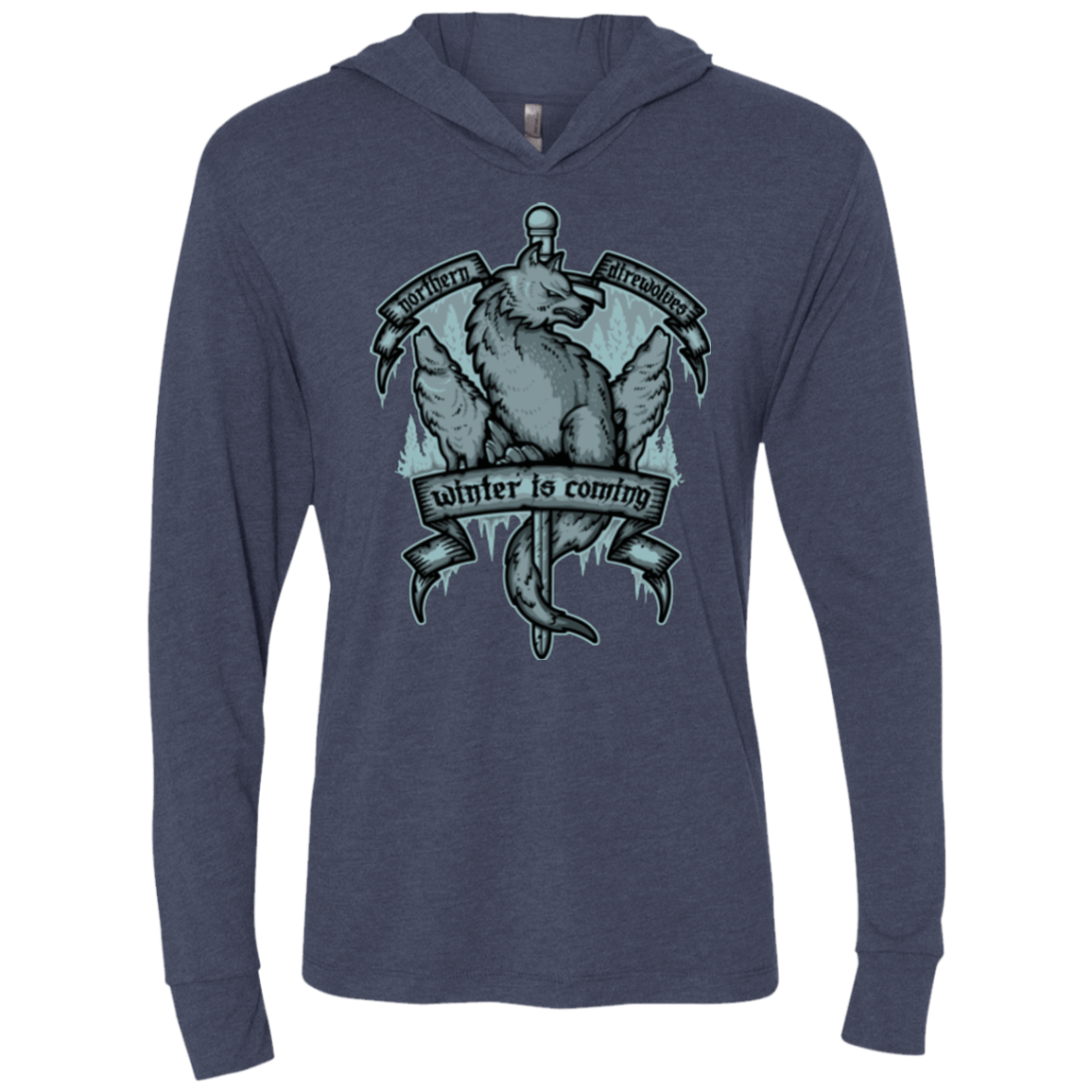 Northern Direwolves Triblend Long Sleeve Hoodie Tee