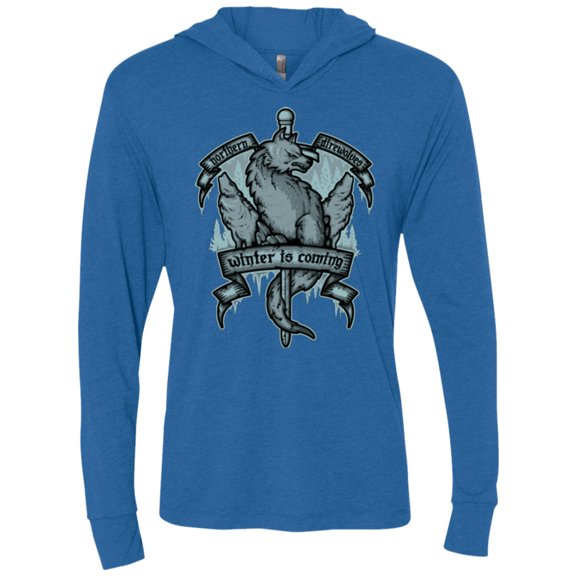 Northern Direwolves Triblend Long Sleeve Hoodie Tee