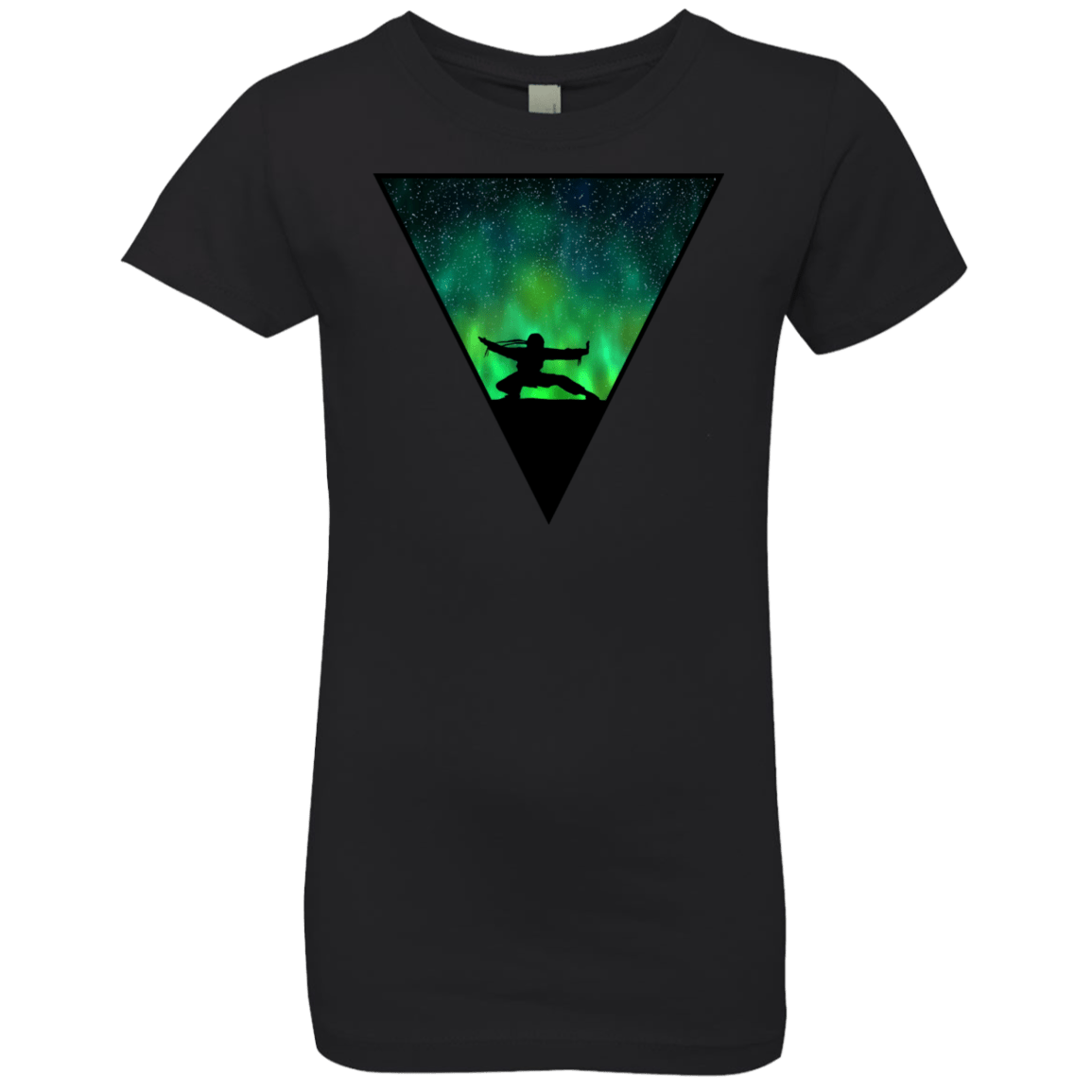 T-Shirts Black / YXS Northern Lights Pose Girls Premium T-Shirt