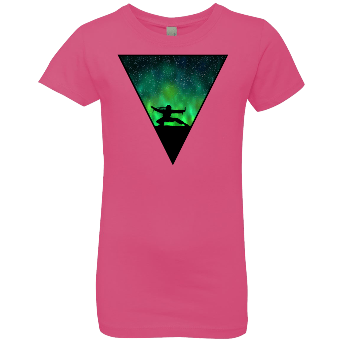 T-Shirts Hot Pink / YXS Northern Lights Pose Girls Premium T-Shirt