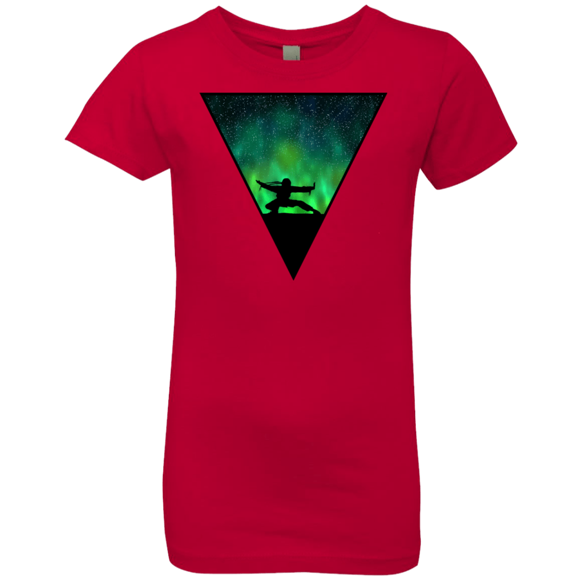 T-Shirts Red / YXS Northern Lights Pose Girls Premium T-Shirt