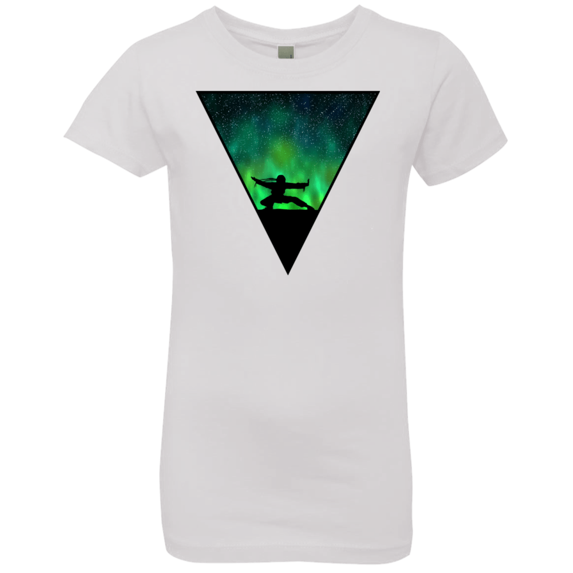 T-Shirts White / YXS Northern Lights Pose Girls Premium T-Shirt