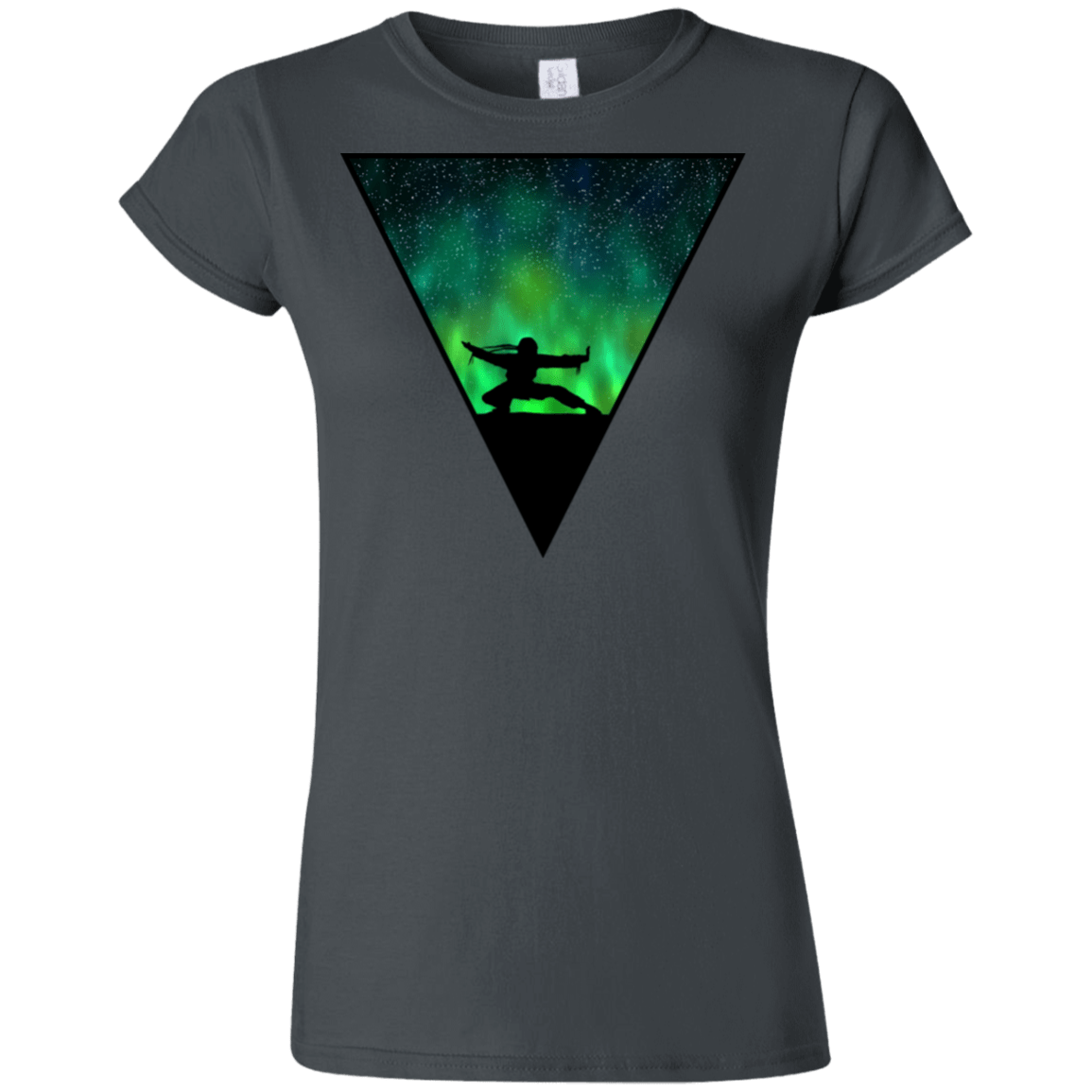 T-Shirts Charcoal / S Northern Lights Pose Junior Slimmer-Fit T-Shirt