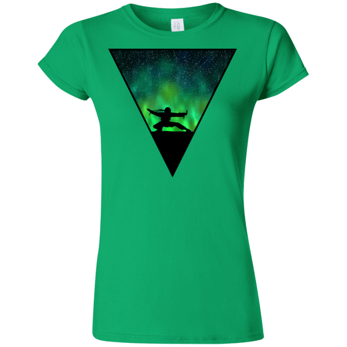T-Shirts Irish Green / S Northern Lights Pose Junior Slimmer-Fit T-Shirt