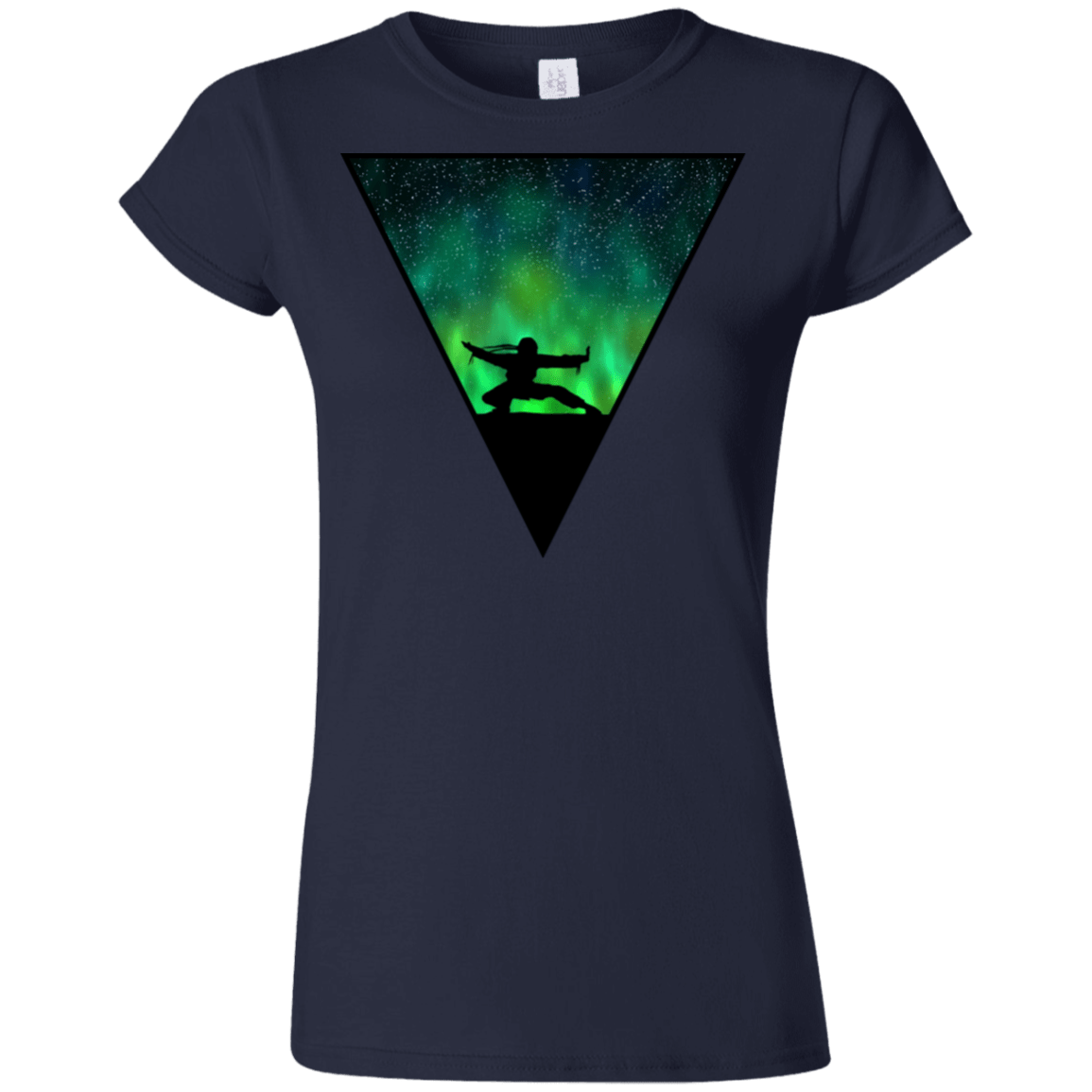 T-Shirts Navy / S Northern Lights Pose Junior Slimmer-Fit T-Shirt