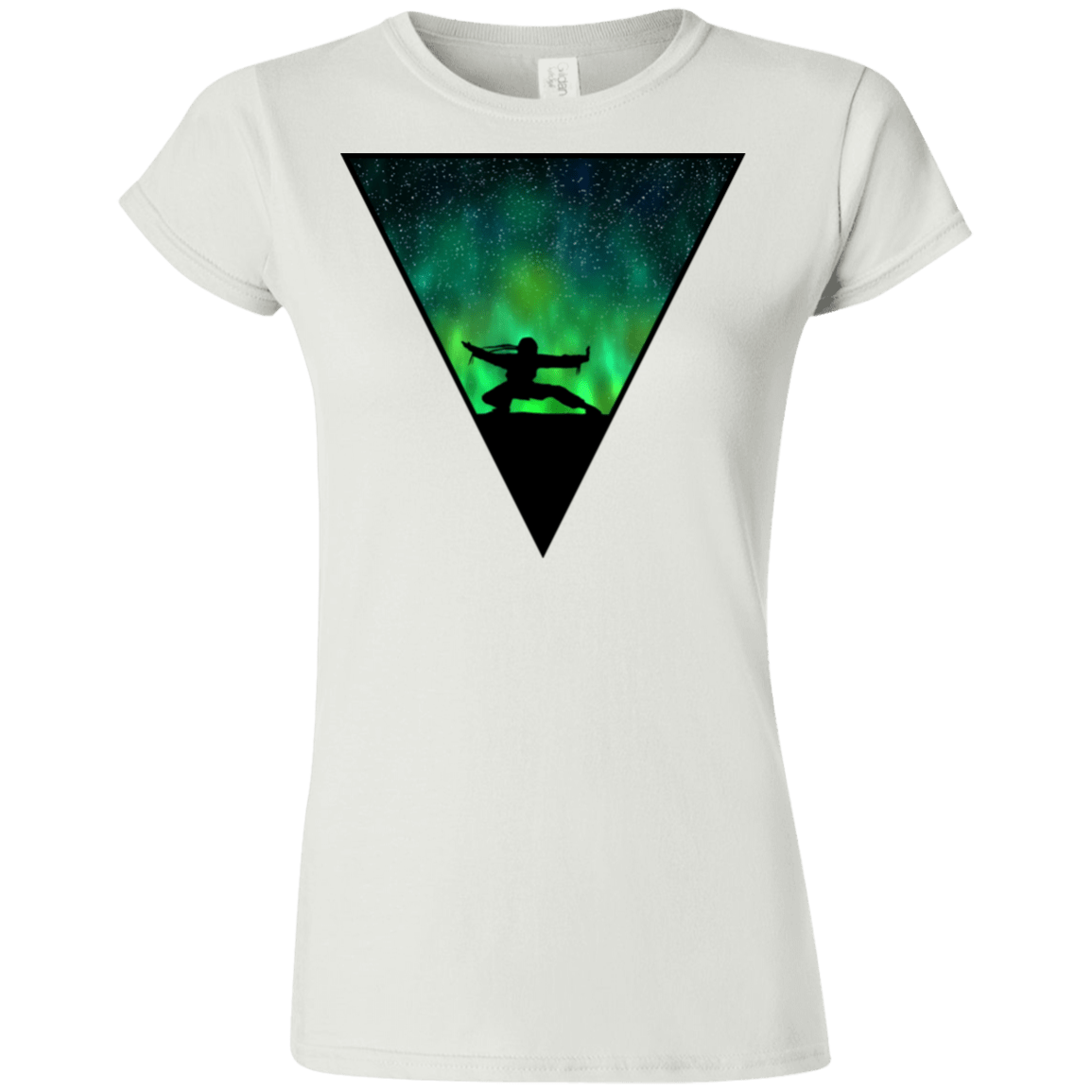 T-Shirts White / S Northern Lights Pose Junior Slimmer-Fit T-Shirt