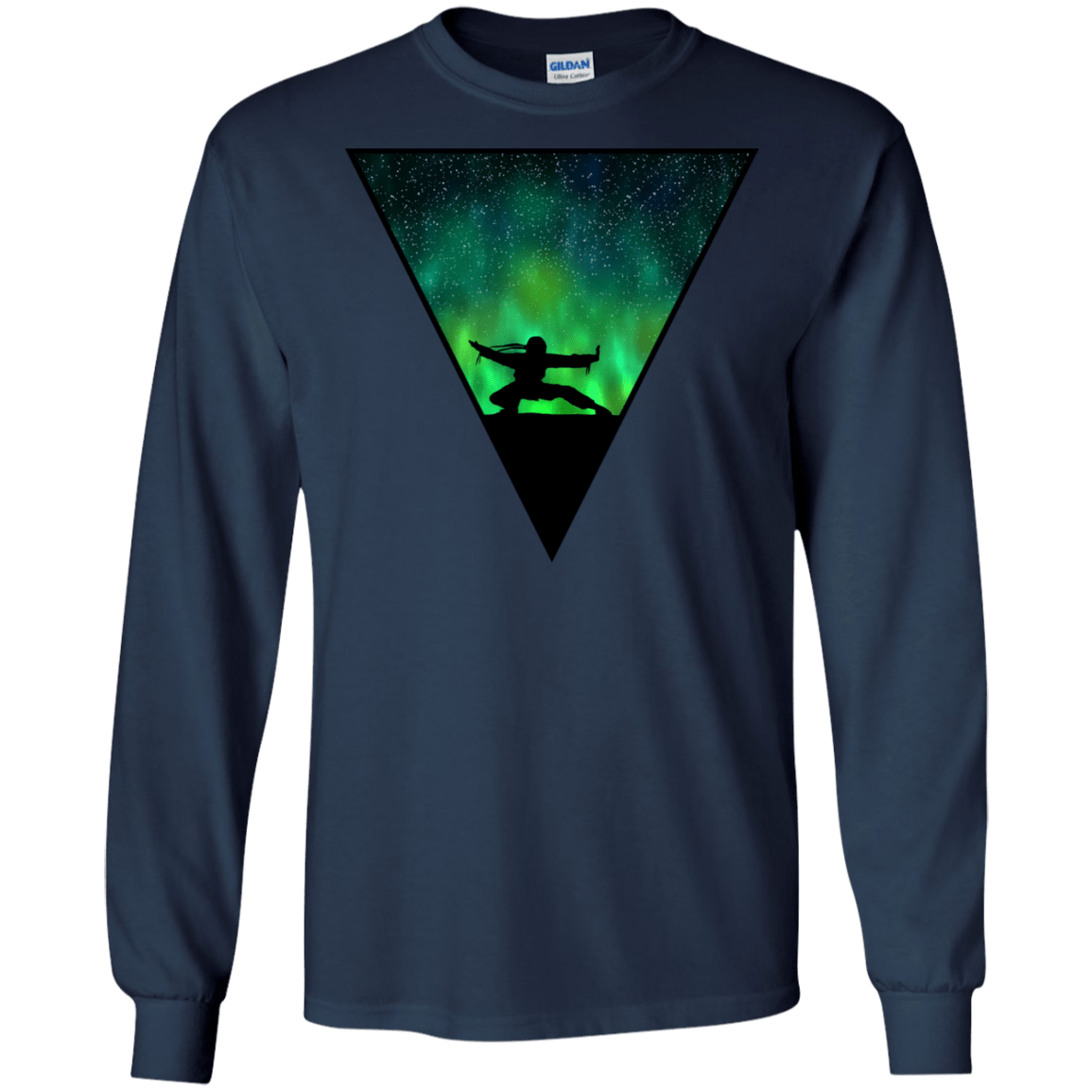 T-Shirts Navy / S Northern Lights Pose Men's Long Sleeve T-Shirt