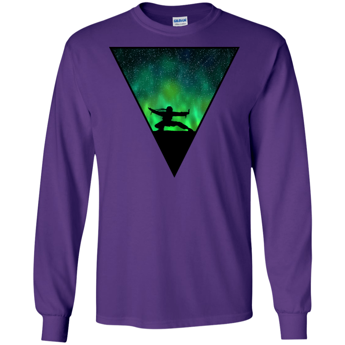 T-Shirts Purple / S Northern Lights Pose Men's Long Sleeve T-Shirt