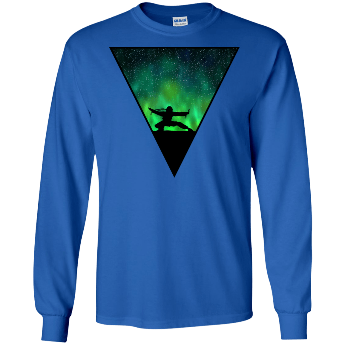 T-Shirts Royal / S Northern Lights Pose Men's Long Sleeve T-Shirt