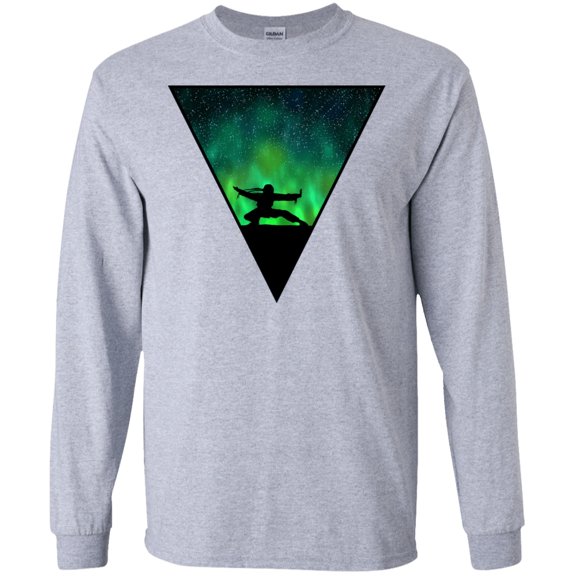 T-Shirts Sport Grey / S Northern Lights Pose Men's Long Sleeve T-Shirt