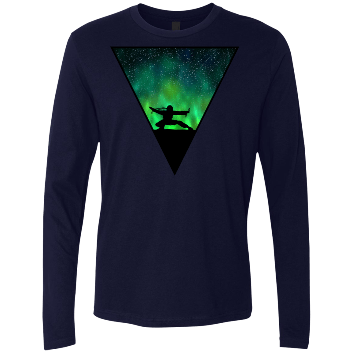 T-Shirts Midnight Navy / S Northern Lights Pose Men's Premium Long Sleeve