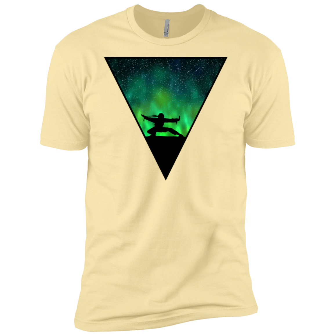 T-Shirts Banana Cream / X-Small Northern Lights Pose Men's Premium T-Shirt