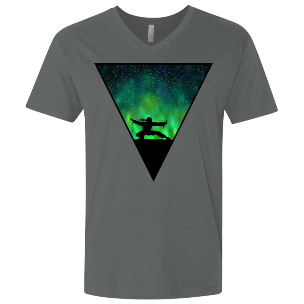 T-Shirts Heavy Metal / X-Small Northern Lights Pose Men's Premium V-Neck