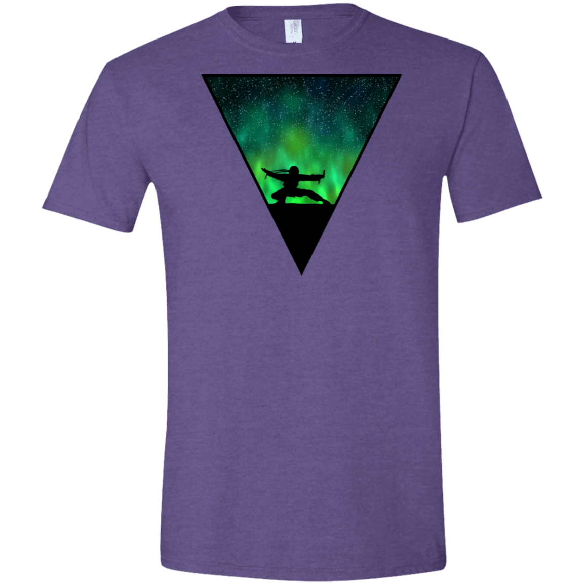 T-Shirts Heather Purple / S Northern Lights Pose Men's Semi-Fitted Softstyle