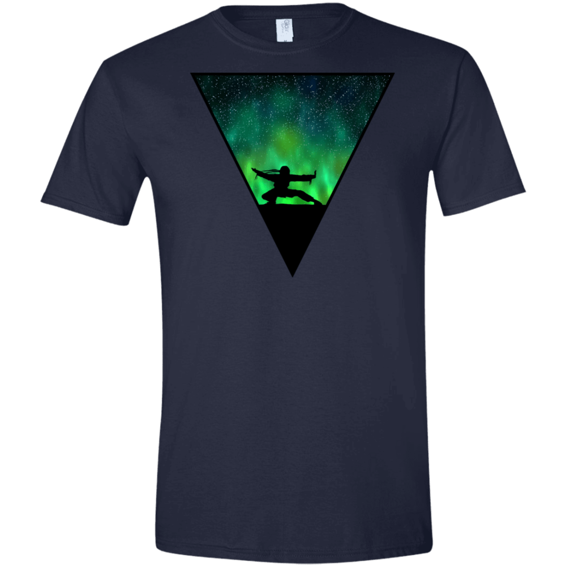 T-Shirts Navy / X-Small Northern Lights Pose Men's Semi-Fitted Softstyle