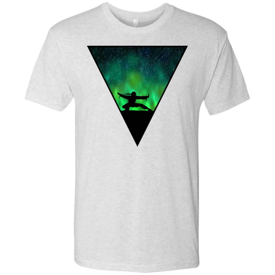 T-Shirts Heather White / S Northern Lights Pose Men's Triblend T-Shirt