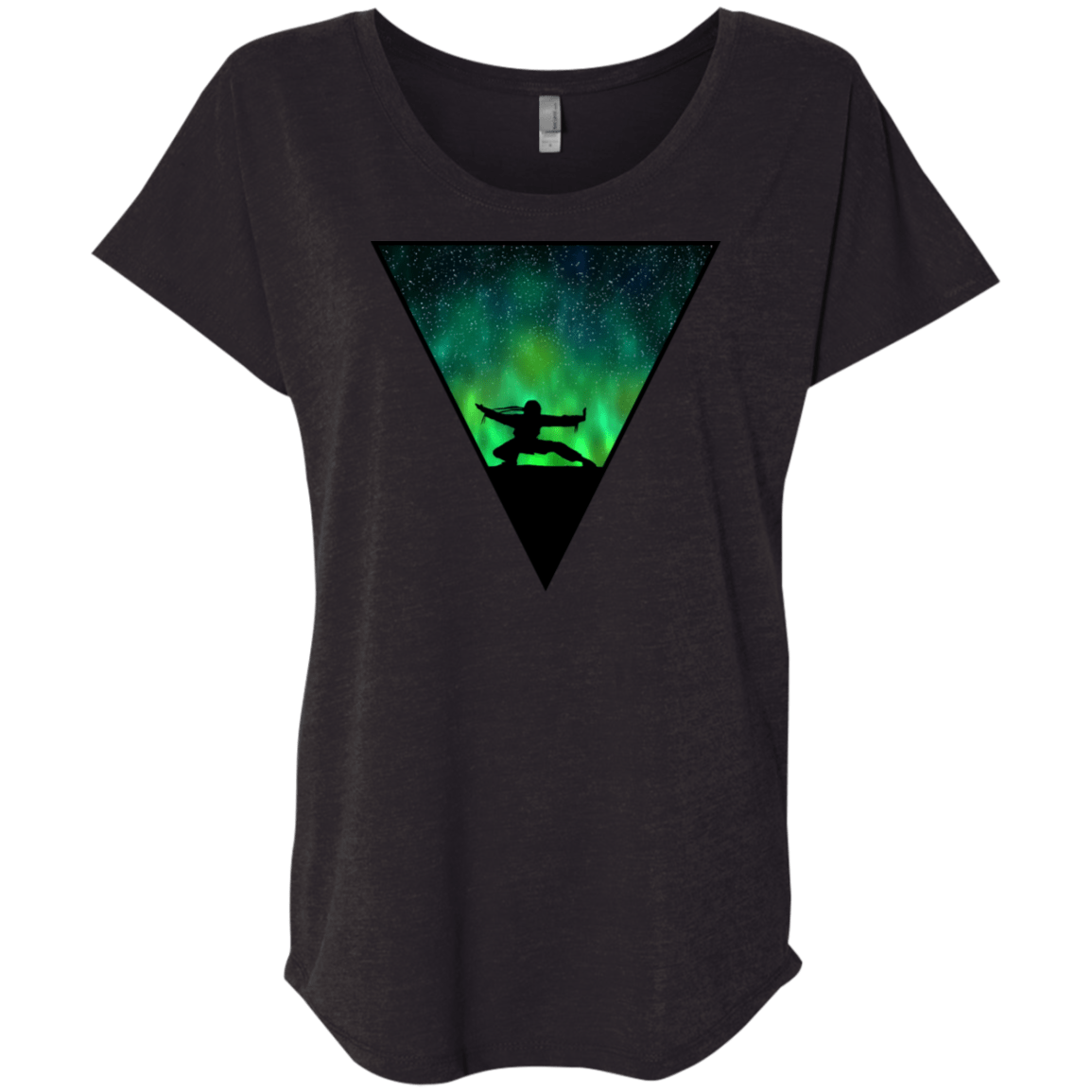 T-Shirts Vintage Black / X-Small Northern Lights Pose Triblend Dolman Sleeve