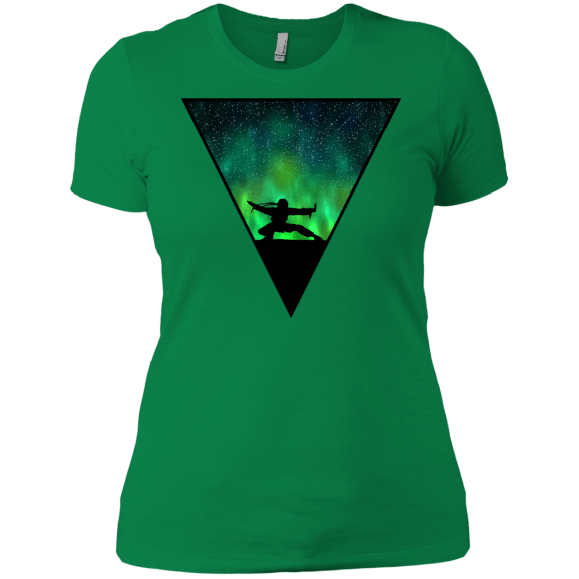 T-Shirts Kelly Green / X-Small Northern Lights Pose Women's Premium T-Shirt