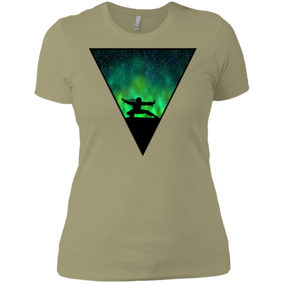 T-Shirts Light Olive / X-Small Northern Lights Pose Women's Premium T-Shirt