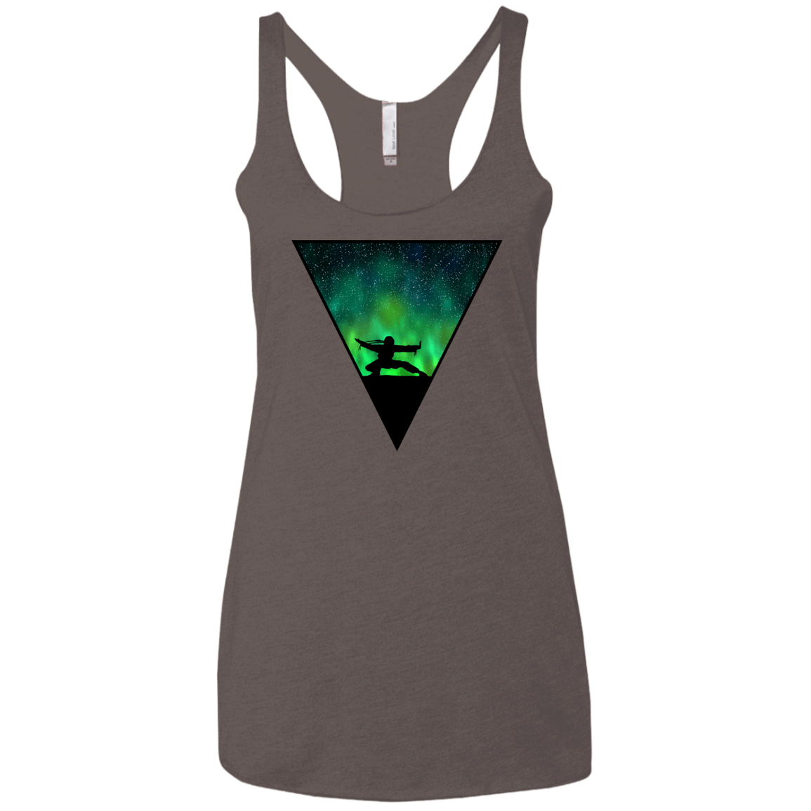 T-Shirts Macchiato / X-Small Northern Lights Pose Women's Triblend Racerback Tank