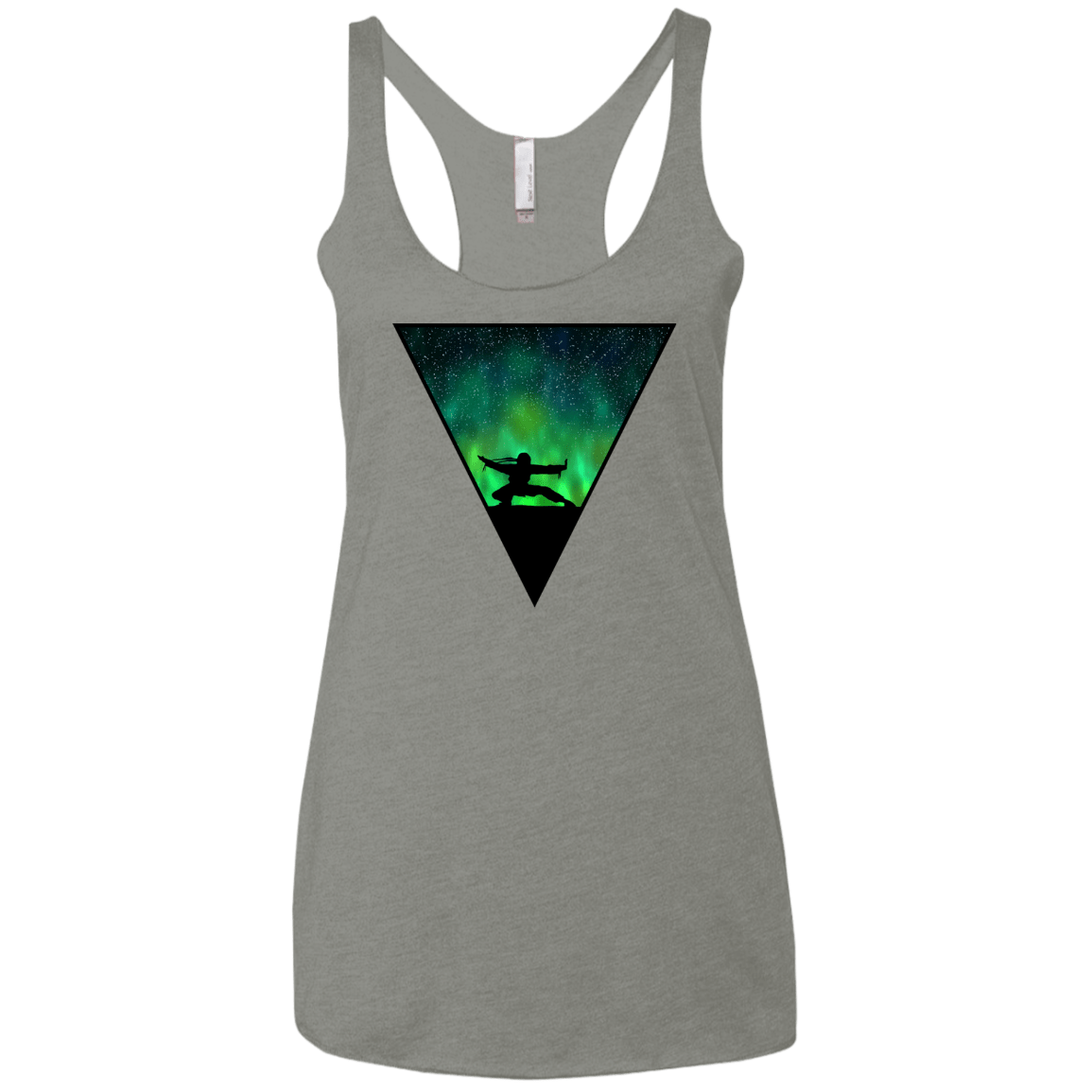 T-Shirts Venetian Grey / X-Small Northern Lights Pose Women's Triblend Racerback Tank