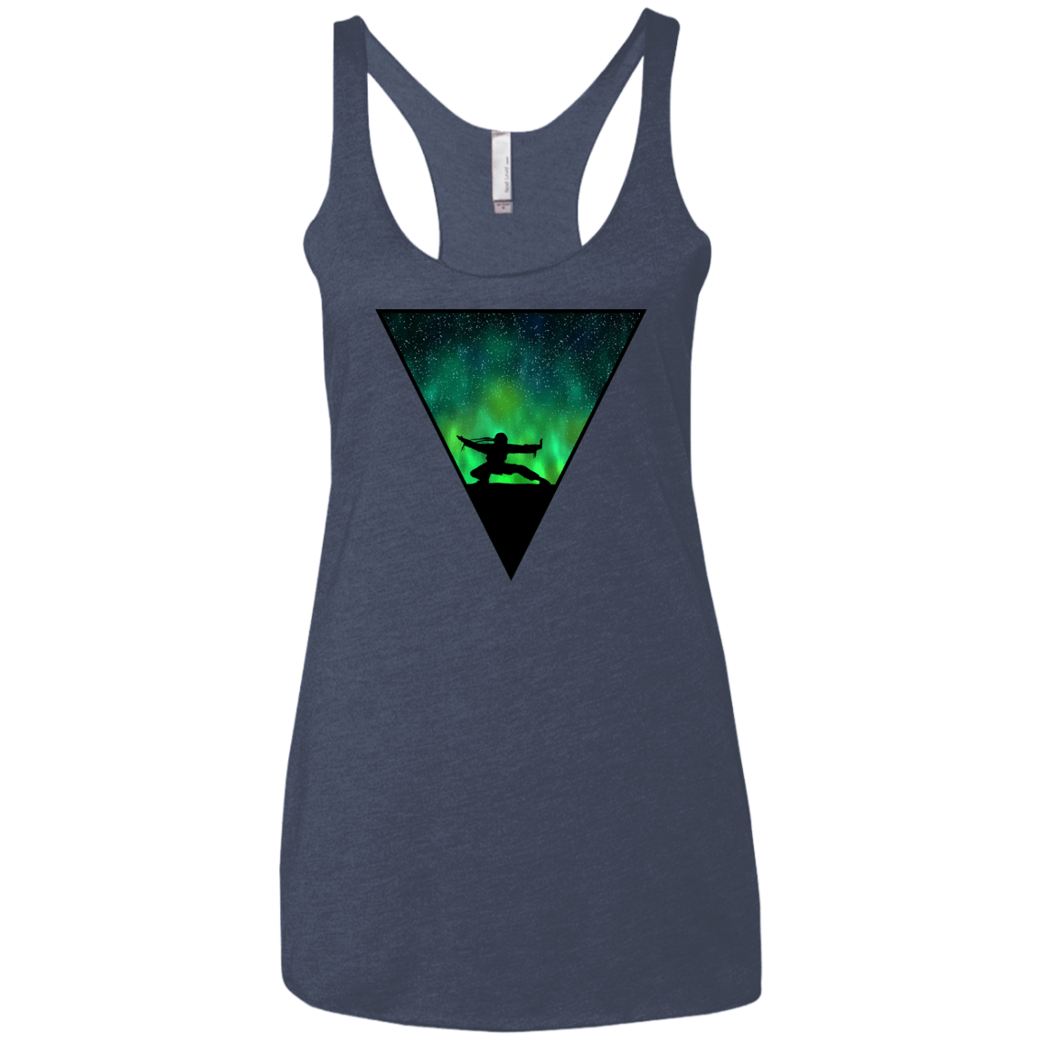 T-Shirts Vintage Navy / X-Small Northern Lights Pose Women's Triblend Racerback Tank