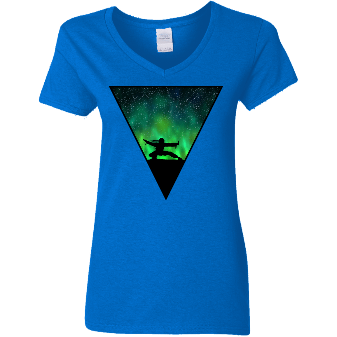 T-Shirts Royal / S Northern Lights Pose Women's V-Neck T-Shirt