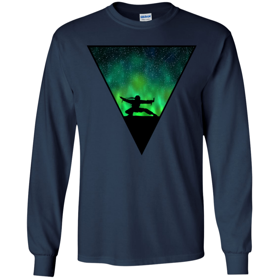 T-Shirts Navy / YS Northern Lights Pose Youth Long Sleeve T-Shirt