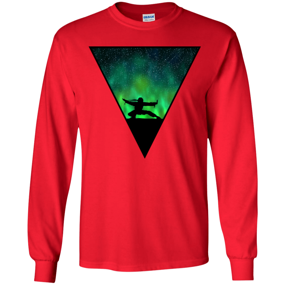 T-Shirts Red / YS Northern Lights Pose Youth Long Sleeve T-Shirt