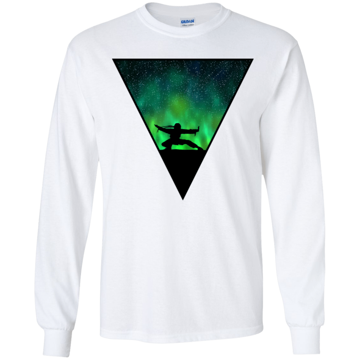 T-Shirts White / YS Northern Lights Pose Youth Long Sleeve T-Shirt
