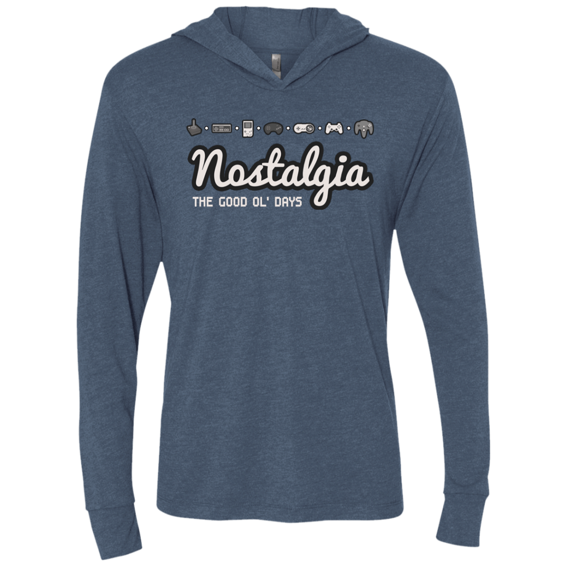 T-Shirts Indigo / X-Small Nostalgia Triblend Long Sleeve Hoodie Tee