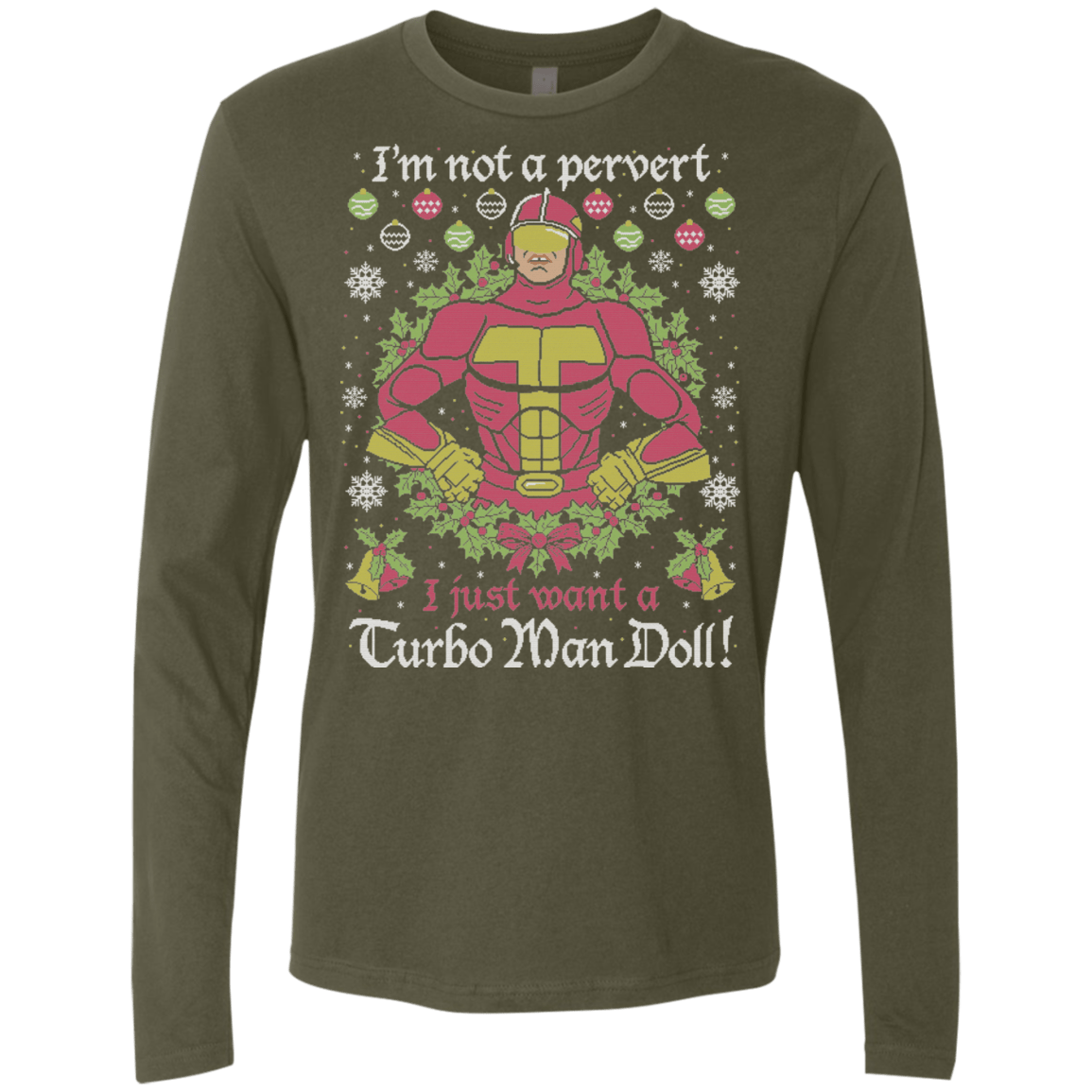 T-Shirts Military Green / Small NOT A PERVERT Men's Premium Long Sleeve