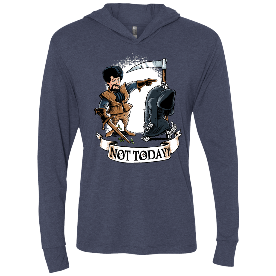 T-Shirts Vintage Navy / X-Small Not Today Triblend Long Sleeve Hoodie Tee